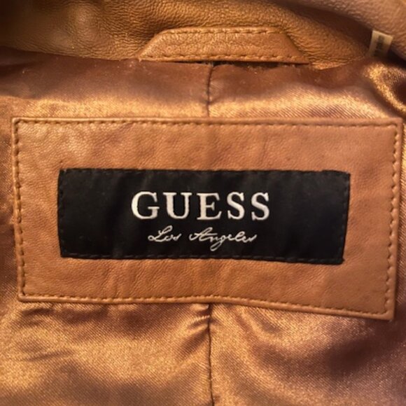 Guess Genuine Leather Jacket Color Size M - Picture 3 of 4